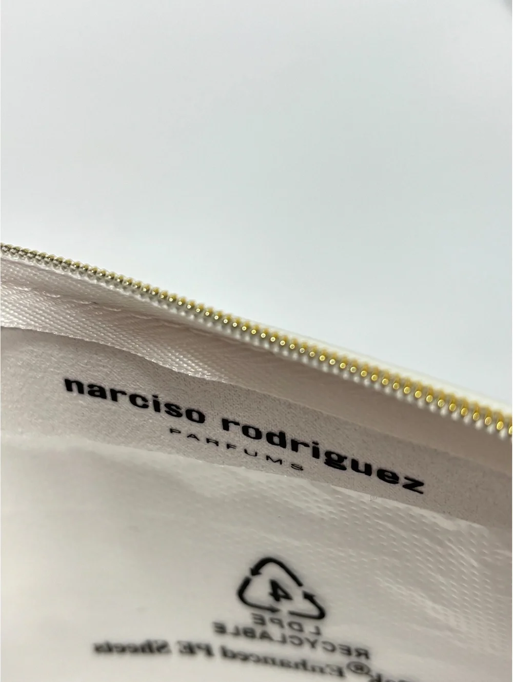 Narciso Rodriguez White Textured Leather Zip Pouch Clutch